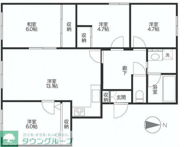 PINE CREEK GARDEN(3SLDK/3階)の間取り写真
