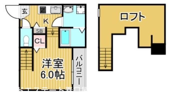 フォラートル(1SK/1階)の間取り写真