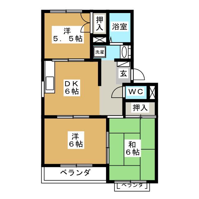 ハイムみやぼり(3DK/1階)の間取り写真