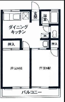 メゾンKS(2DK/1階)の間取り写真
