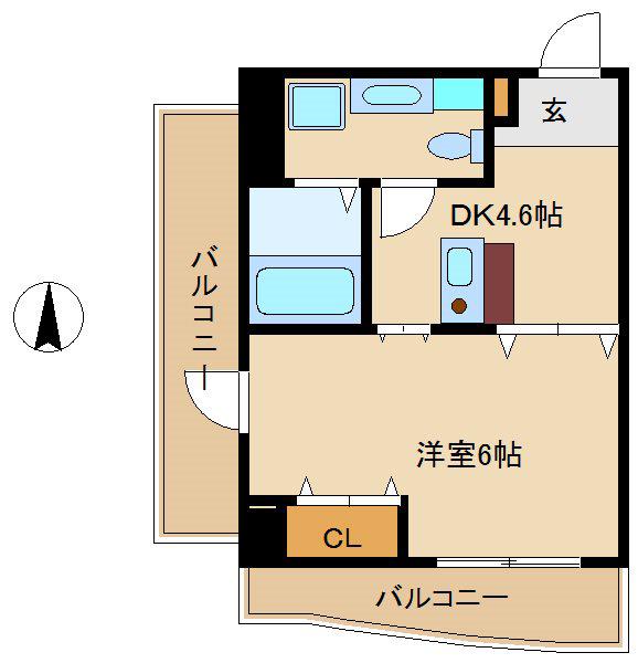 ドミトリー神田(1DK/6階)の間取り写真