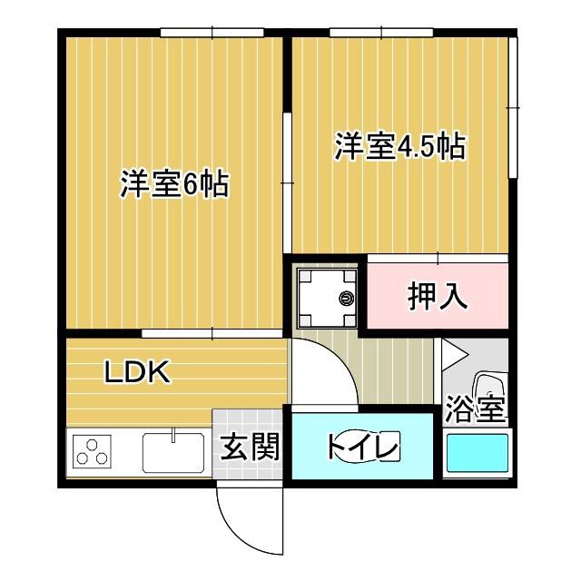 レピュート三池(2K/1階)の間取り写真