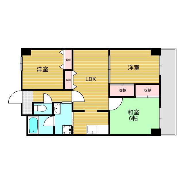パークサイド三木第2(3LDK/4階)の間取り写真