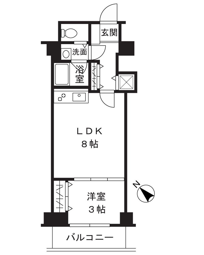 FORTUNATO(1LDK/2階)の間取り写真