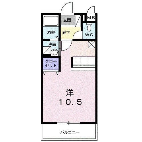インター久留米SUR(ワンルーム/2階)の間取り写真