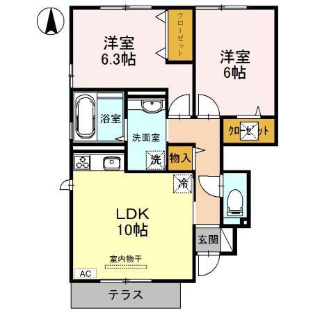 エスティームマサイチ(2LDK/1階)の間取り写真