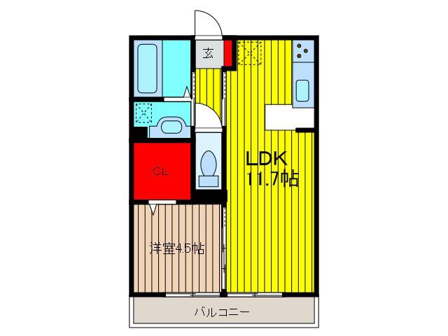 REGALO(1LDK/3階)の間取り写真