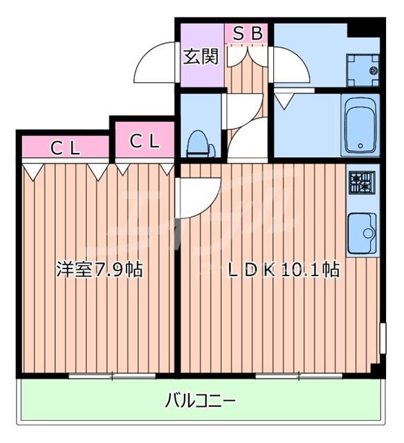 ルミネソレイユIII(1LDK/4階)の間取り写真