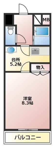 アドアベリー(1K/3階)の間取り写真