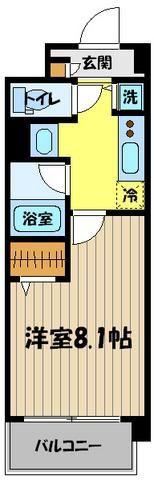 クティールM(1K/1階)の間取り写真