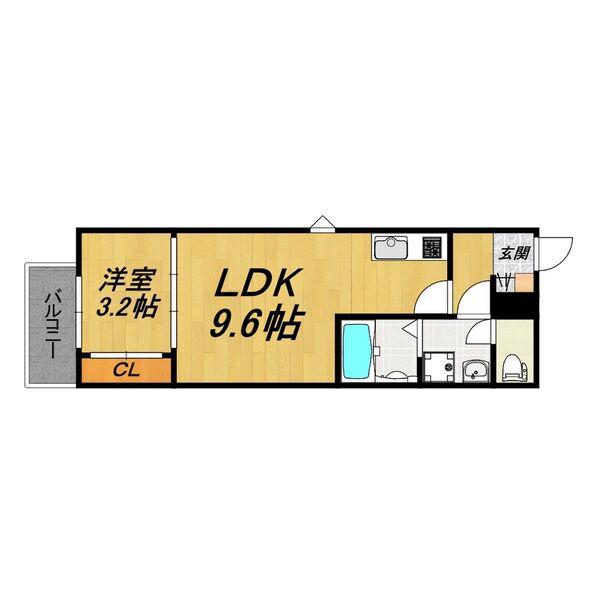LE COCON 春日井III(1LDK/1階)の間取り写真