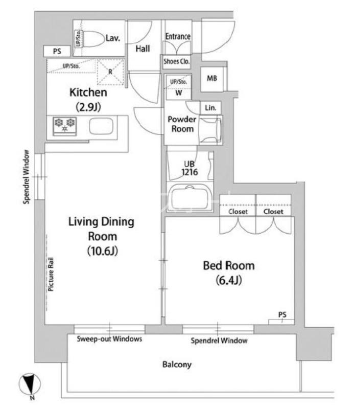 WORLD RESIDENCE 大手町(1LDK/8階)の間取り写真