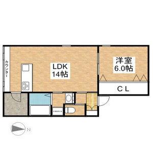 SANSISTA(1LDK/2階)の間取り写真