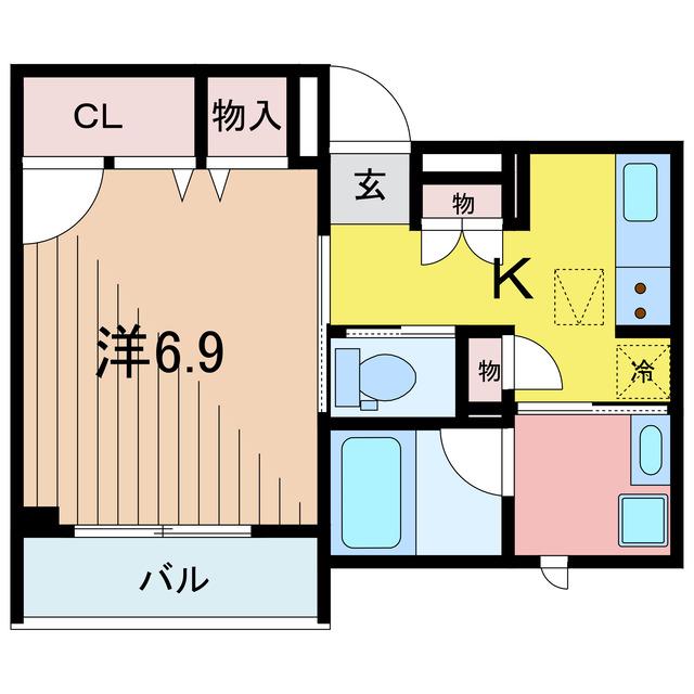 アルフラット(1K/1階)の間取り写真
