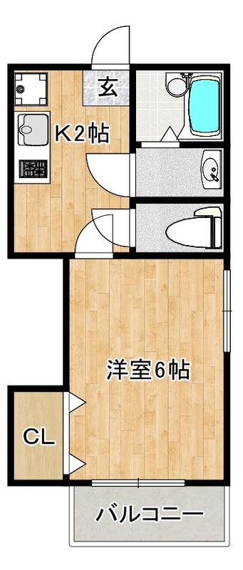 コート・INOKATA(1K/1階)の間取り写真
