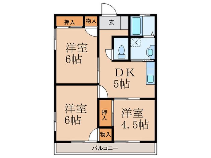 大森ハイツ(3DK/2階)の間取り写真