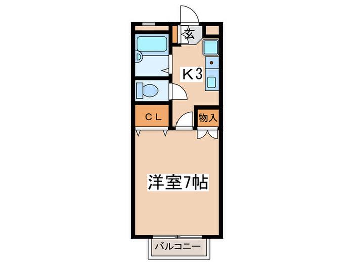 リヴェール調布(1K/2階)の間取り写真