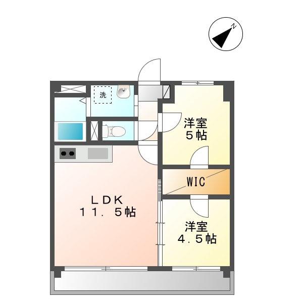 パシフィック葵(2LDK/4階)の間取り写真