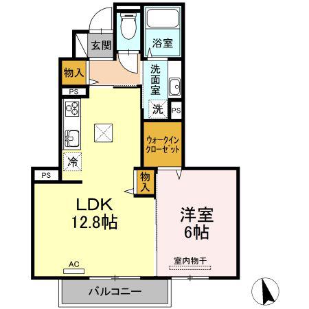 ＪＲ可部線 安芸長束駅 徒歩21分 2階建 築7年(1LDK/1階)の間取り写真