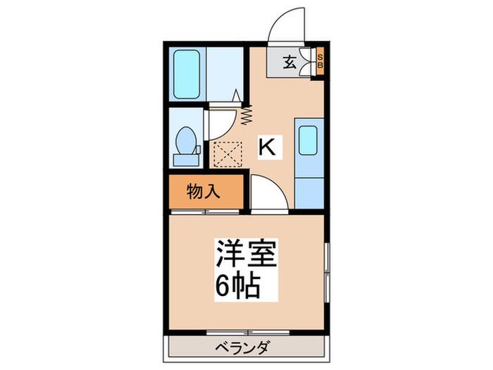 メゾンサケヒロ(1K/3階)の間取り写真