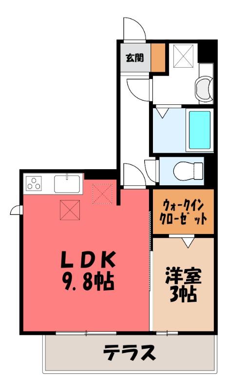 ブラスガーデン(1LDK/1階)の間取り写真