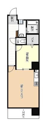 ディアコート千早(1LDK/4階)の間取り写真
