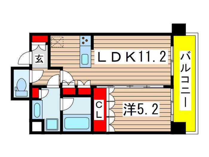 ヒューリックレジデンス千葉中央(1LDK/10階)の間取り写真
