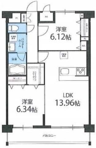 アファン大山(2LDK/6階)の間取り写真