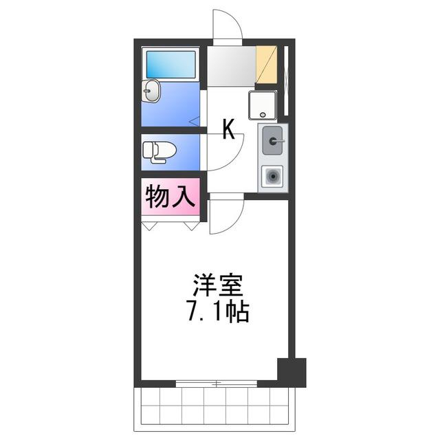 中井マンション(1K/7階)の間取り写真