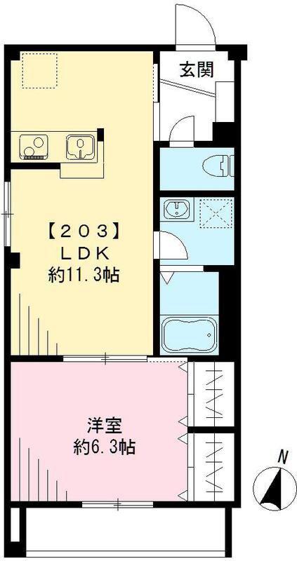 ルーチェ ソラーレ(1LDK/2階)の間取り写真