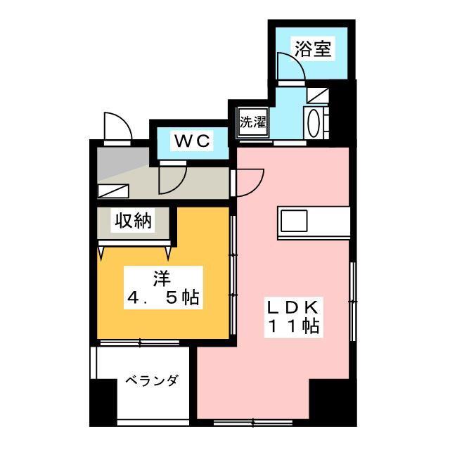海正ビル(1LDK/5階)の間取り写真