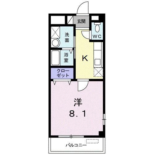 ＪＲ山陰本線 鳥取駅 徒歩14分 2階建 築21年(1K/2階)の間取り写真