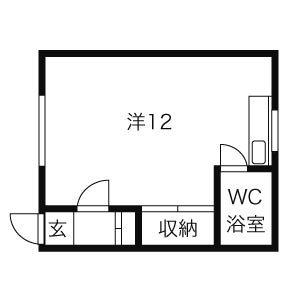 コーポ真栄(ワンルーム/2階)の間取り写真