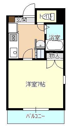 アキツ・ワン(1K/1階)の間取り写真
