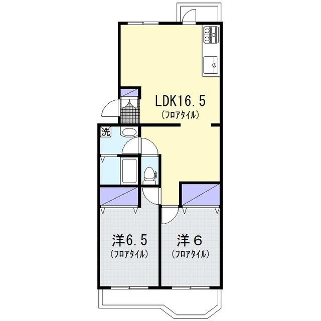 冨士ハイツ(2LDK/1階)の間取り写真