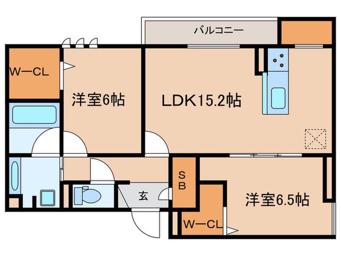 D-ROOM甲子園口(2LDK/3階)の間取り写真