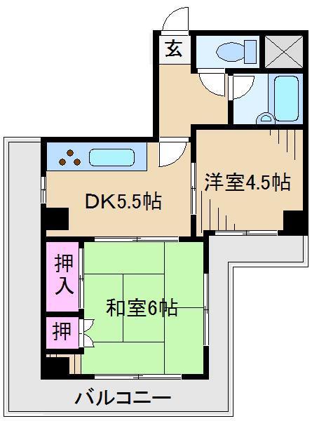ADAMAS(2DK/8階)の間取り写真