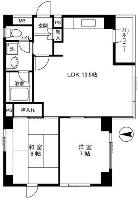 シュロスハイム(2LDK/2階)の間取り写真