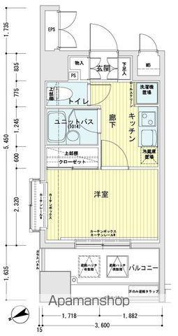 メインステージ南麻布IV(1K/6階)の間取り写真