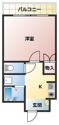 ベルメゾン鯉池(1K/1階)の間取り写真