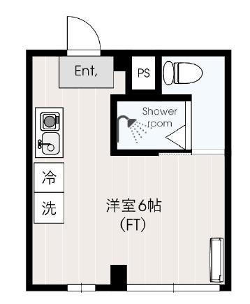 ドミひのき(ワンルーム/2階)の間取り写真