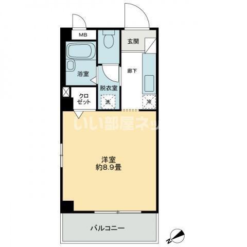 フィネス佐古(1K/3階)の間取り写真