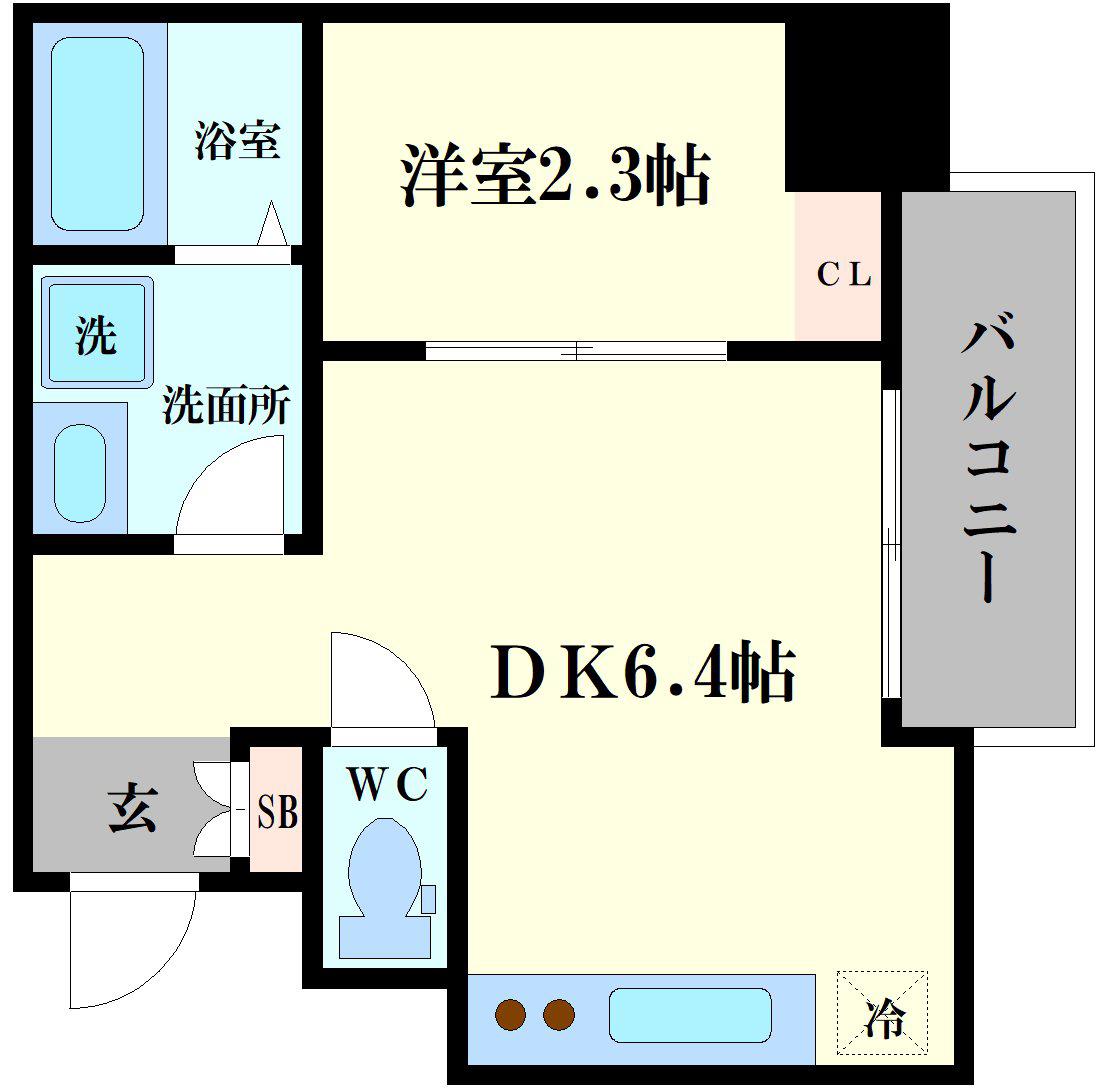 SOAR SHINIMAMIYA(1DK/10階)の間取り写真