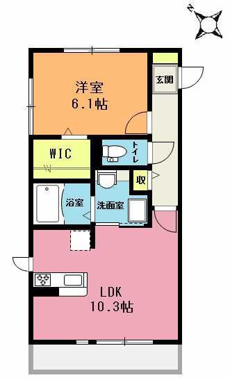 クレール原新町(1LDK/3階)の間取り写真