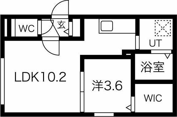 エゾンス西線9条(1LDK/1階)の間取り写真