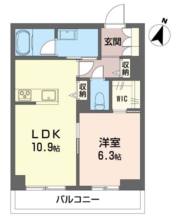 ラ・ポーズ(1LDK/2階)の間取り写真