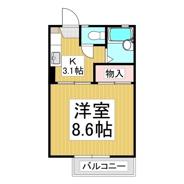 ディアス犀北A棟(1K/1階)の間取り写真