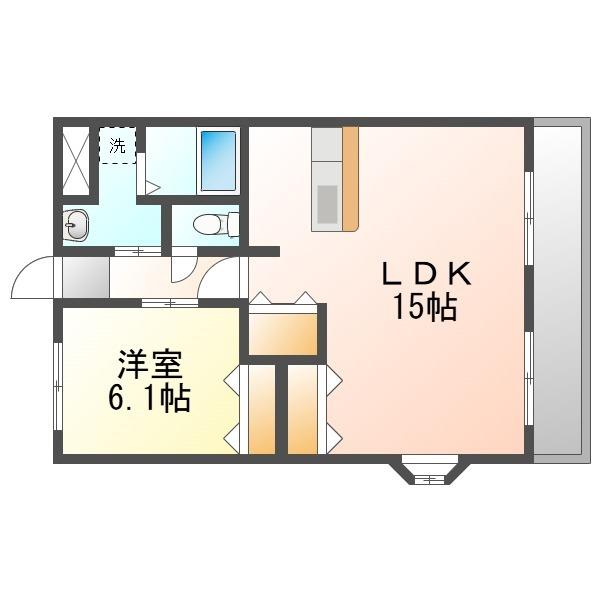 マナコート・ハイビスカス(1LDK/4階)の間取り写真