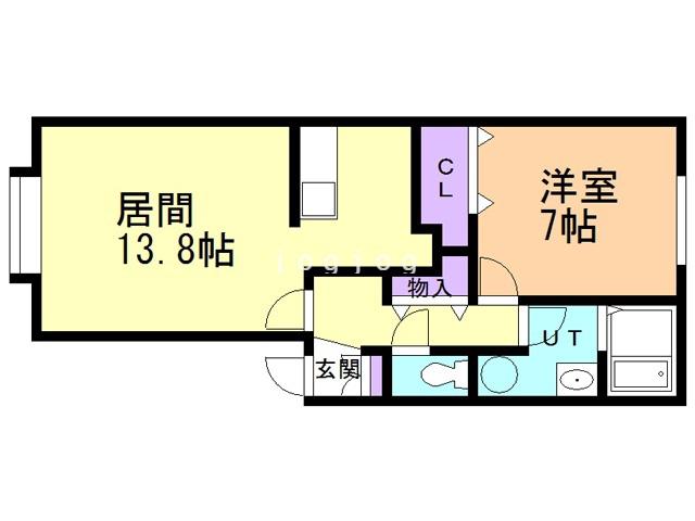 ヴァンベール中島(1LDK/2階)の間取り写真