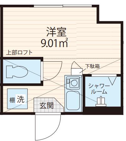 CREARQ(ワンルーム/B1階)の間取り写真